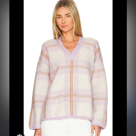Rails Colleen Sweater In Lilac Plaid - Picture 1 of 6